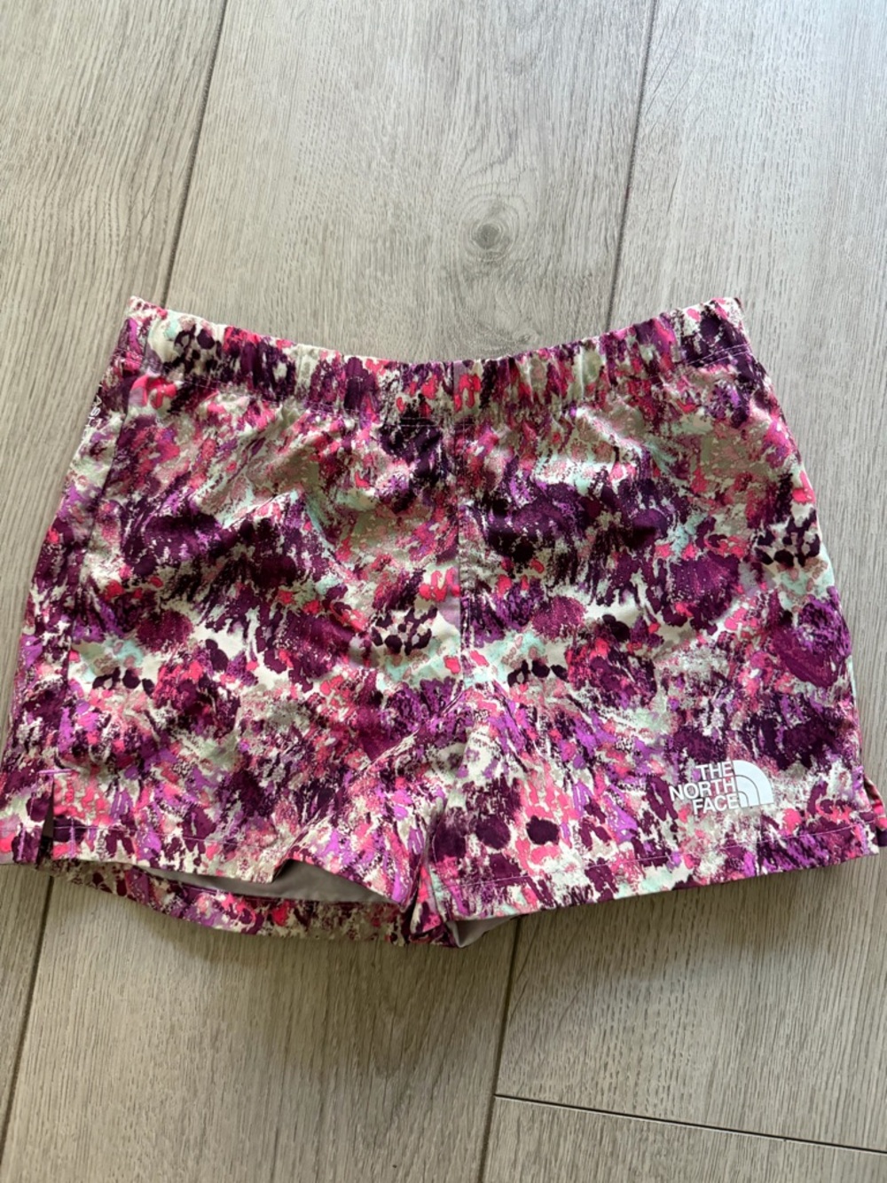 The North Face girls Pink & Purple Abstract Print swim Shorts